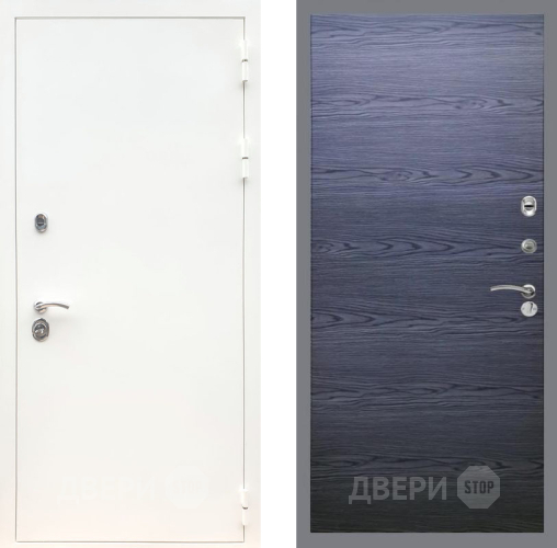 Входная металлическая Дверь Рекс (REX) 5 Белая Шагрень GL Дуб тангенальный черный в Черноголовке