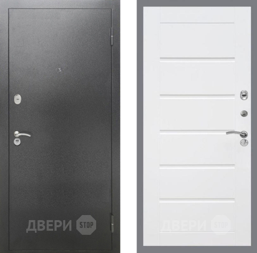 Дверь Рекс (REX) 2А Серебро Антик Сити Белый ясень в Черноголовке