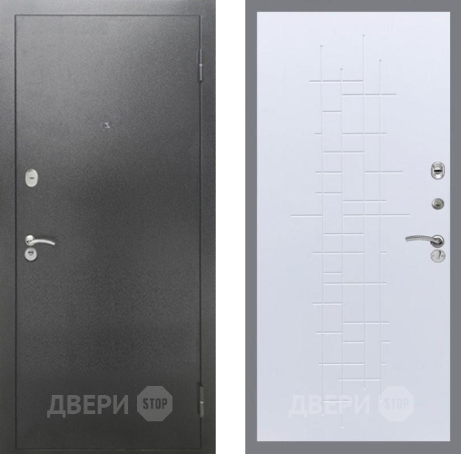 Входная металлическая Дверь Рекс (REX) 2А Серебро Антик FL-289 Белый ясень в Черноголовке