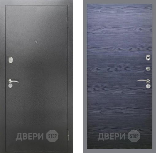 Входная металлическая Дверь Рекс (REX) 2А Серебро Антик GL Дуб тангенальный черный в Черноголовке