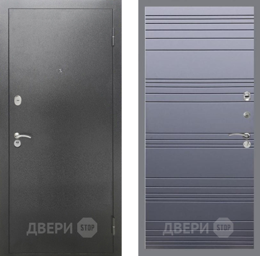 Входная металлическая Дверь Рекс (REX) 2А Серебро Антик Line Силк титан в Черноголовке