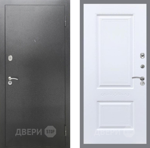 Входная металлическая Дверь Рекс (REX) 2А Серебро Антик Смальта Силк Сноу в Черноголовке