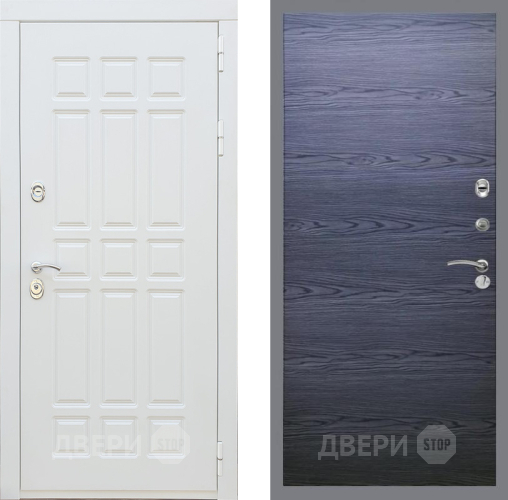 Входная металлическая Дверь Рекс (REX) 8 Силк Сноу GL Дуб тангенальный черный в Черноголовке