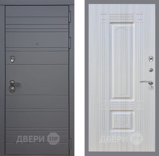 Входная металлическая Дверь Рекс (REX) 14 силк титан FL-2 Сандал белый в Черноголовке