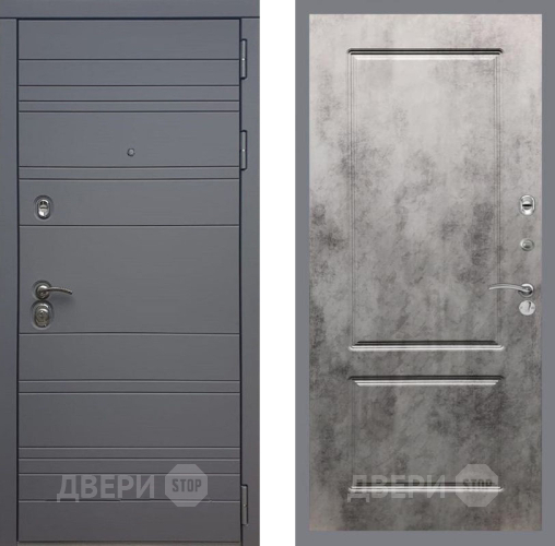 Входная металлическая Дверь Рекс (REX) 14 силк титан FL-117 Бетон темный в Черноголовке