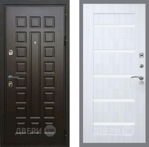 Входная металлическая Дверь Рекс (REX) Премиум 3к СБ-14 стекло белое Сандал белый в Черноголовке