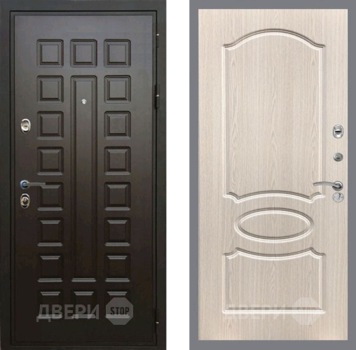 Входная металлическая Дверь Рекс (REX) Премиум 3к FL-128 Беленый дуб в Черноголовке