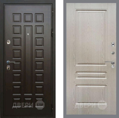 Входная металлическая Дверь Рекс (REX) Премиум 3к FL-243 Беленый дуб в Черноголовке