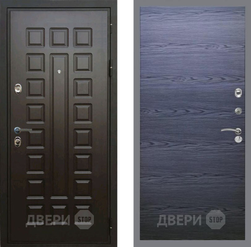 Входная металлическая Дверь Рекс (REX) Премиум 3к GL Дуб тангенальный черный в Черноголовке