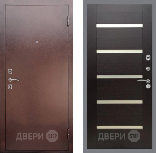 Входная металлическая Дверь Рекс (REX) 1 СБ-14 стекло белое венге поперечный в Черноголовке