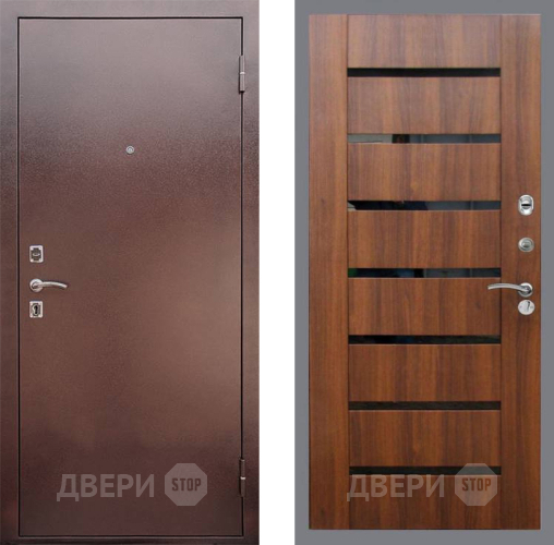 Входная металлическая Дверь Рекс (REX) 1 СБ-14 стекло черное Орех бренди в Черноголовке