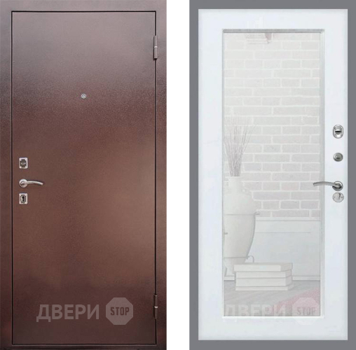 Входная металлическая Дверь Рекс (REX) 1 Зеркало Пастораль Силк Сноу в Черноголовке