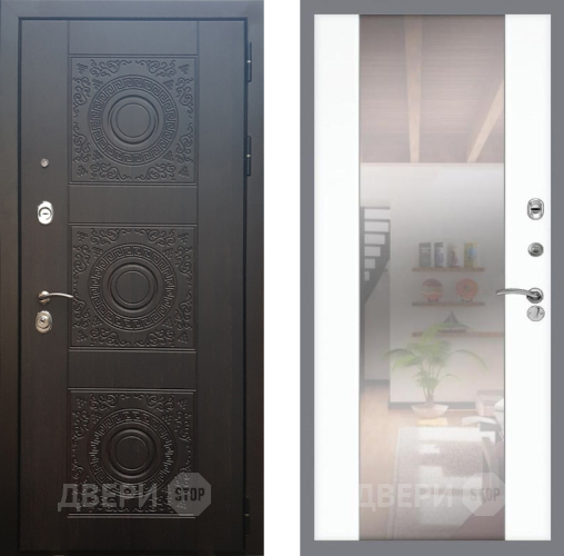 Входная металлическая Дверь Рекс (REX) 10 СБ-16 Зеркало Силк Сноу в Черноголовке