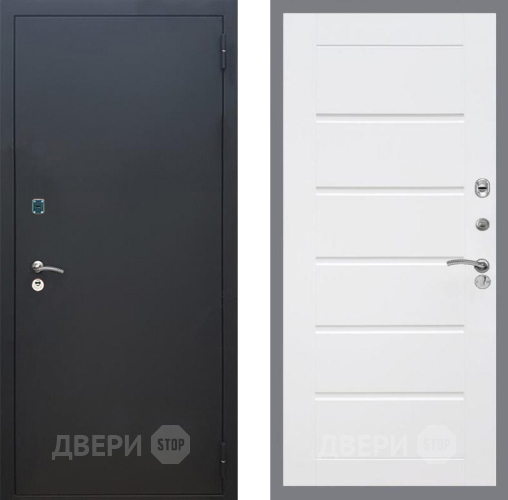 Входная металлическая Дверь Рекс (REX) 1A Черный Муар Сити Белый ясень в Черноголовке