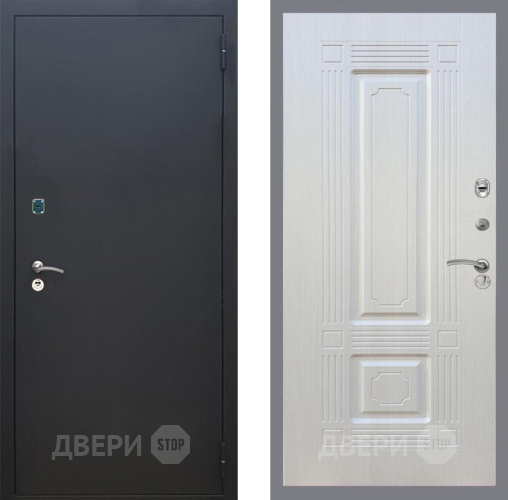 Входная металлическая Дверь Рекс (REX) 1A Черный Муар FL-2 Лиственница беж в Черноголовке