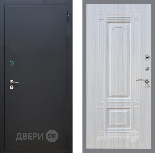 Входная металлическая Дверь Рекс (REX) 1A Черный Муар FL-2 Сандал белый в Черноголовке