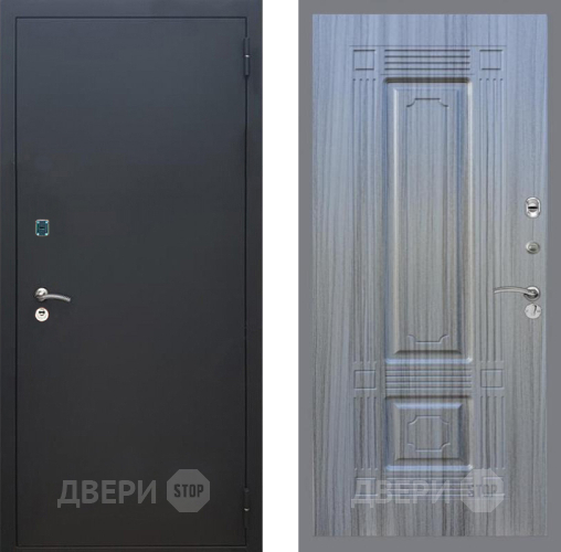 Входная металлическая Дверь Рекс (REX) 1A Черный Муар FL-2 Сандал грей в Черноголовке
