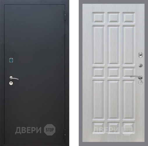 Входная металлическая Дверь Рекс (REX) 1A Черный Муар FL-33 Лиственница беж в Черноголовке
