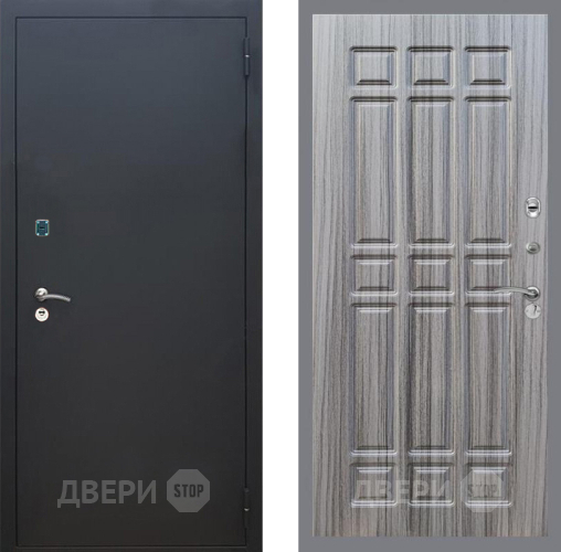Входная металлическая Дверь Рекс (REX) 1A Черный Муар FL-33 Сандал грей в Черноголовке