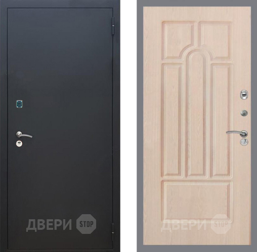 Входная металлическая Дверь Рекс (REX) 1A Черный Муар FL-58 Беленый дуб в Черноголовке