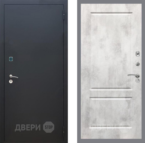 Входная металлическая Дверь Рекс (REX) 1A Черный Муар FL-117 Бетон светлый в Черноголовке