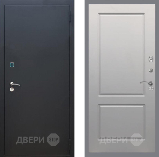 Входная металлическая Дверь Рекс (REX) 1A Черный Муар FL-117 Грей софт в Черноголовке
