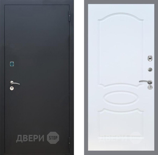 Входная металлическая Дверь Рекс (REX) 1A Черный Муар FL-128 Белый ясень в Черноголовке