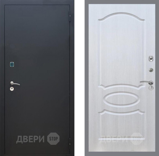Входная металлическая Дверь Рекс (REX) 1A Черный Муар FL-128 Лиственница беж в Черноголовке
