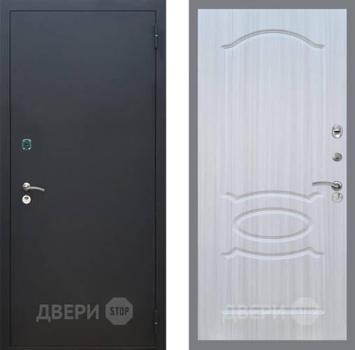 Входная металлическая Дверь Рекс (REX) 1A Черный Муар FL-128 Сандал белый в Черноголовке