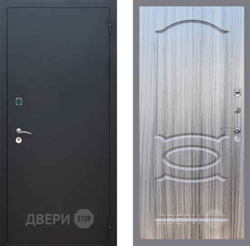 Входная металлическая Дверь Рекс (REX) 1A Черный Муар FL-128 Сандал грей в Черноголовке
