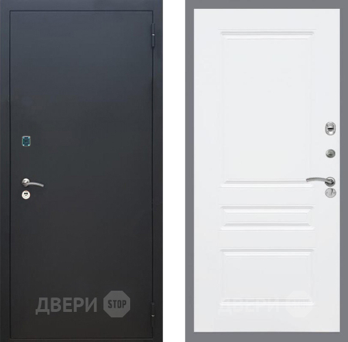 Входная металлическая Дверь Рекс (REX) 1A Черный Муар FL-243 Силк Сноу в Черноголовке