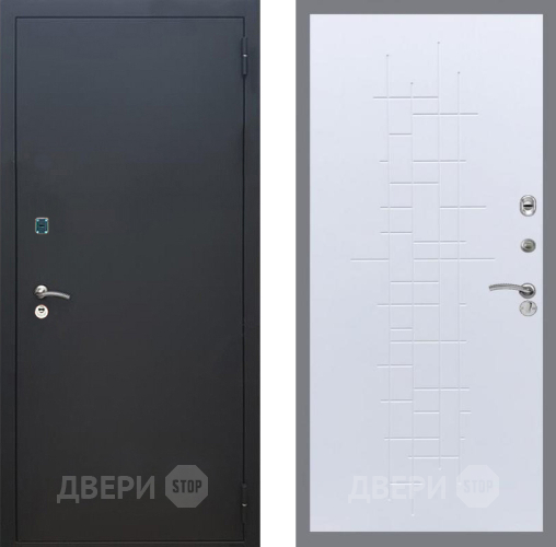 Входная металлическая Дверь Рекс (REX) 1A Черный Муар FL-289 Белый ясень в Черноголовке
