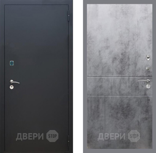 Входная металлическая Дверь Рекс (REX) 1A Черный Муар FL-290 Бетон темный в Черноголовке