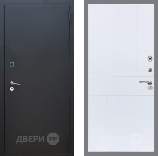 Входная металлическая Дверь Рекс (REX) 1A Черный Муар FL-290 Силк Сноу в Черноголовке