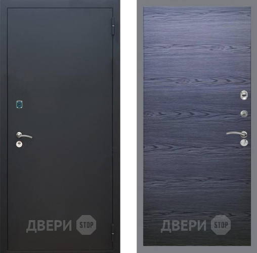 Входная металлическая Дверь Рекс (REX) 1A Черный Муар GL Дуб тангенальный черный в Черноголовке