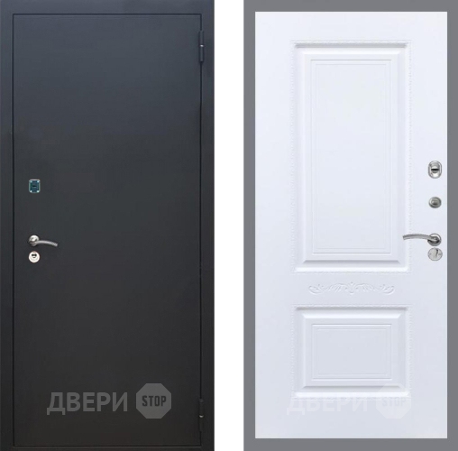 Входная металлическая Дверь Рекс (REX) 1A Черный Муар Смальта Силк Сноу в Черноголовке