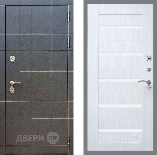 Входная металлическая Дверь Рекс (REX) 21 СБ-14 стекло белое Сандал белый в Черноголовке