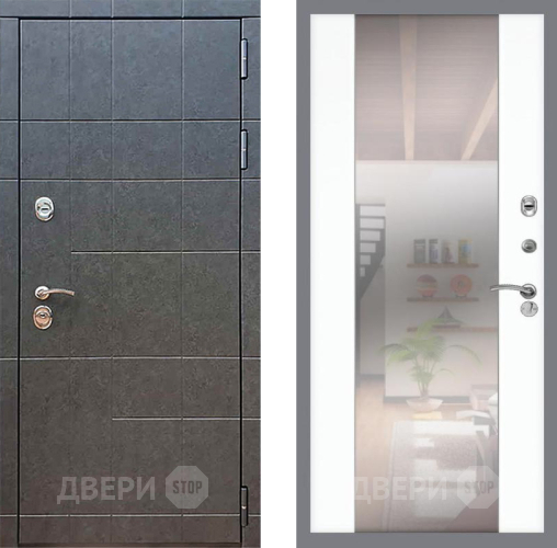 Входная металлическая Дверь Рекс (REX) 21 СБ-16 Зеркало Силк Сноу в Черноголовке