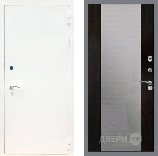 Дверь Рекс (REX) 1А Белая шагрень СБ-16 Зеркало Венге в Черноголовке
