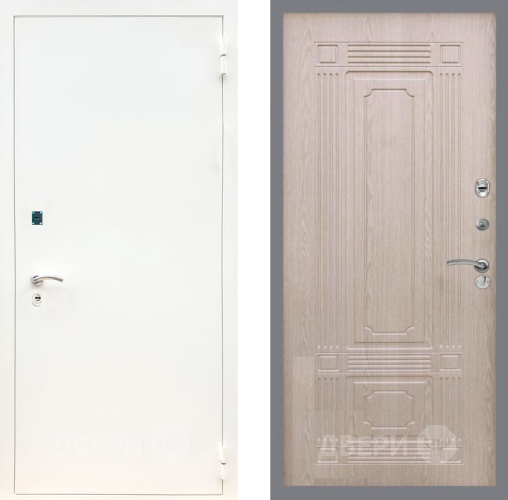 Входная металлическая Дверь Рекс (REX) 1А Белая шагрень FL-2 Беленый дуб в Черноголовке