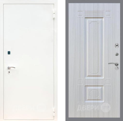 Входная металлическая Дверь Рекс (REX) 1А Белая шагрень FL-2 Сандал белый в Черноголовке