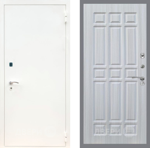 Входная металлическая Дверь Рекс (REX) 1А Белая шагрень FL-33 Сандал белый в Черноголовке