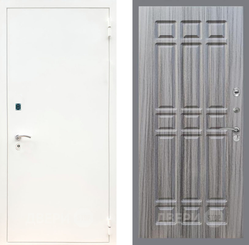 Входная металлическая Дверь Рекс (REX) 1А Белая шагрень FL-33 Сандал грей в Черноголовке