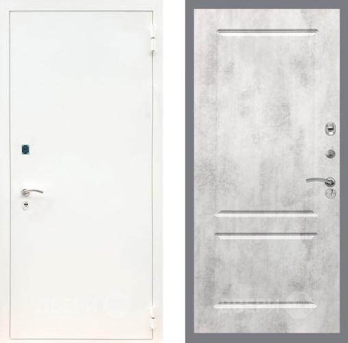 Входная металлическая Дверь Рекс (REX) 1А Белая шагрень FL-117 Бетон светлый в Черноголовке
