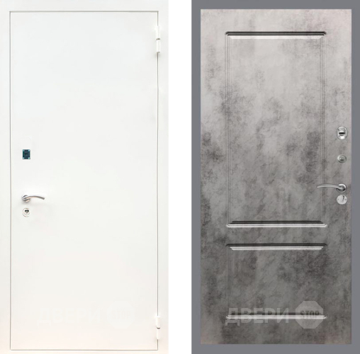 Входная металлическая Дверь Рекс (REX) 1А Белая шагрень FL-117 Бетон темный в Черноголовке