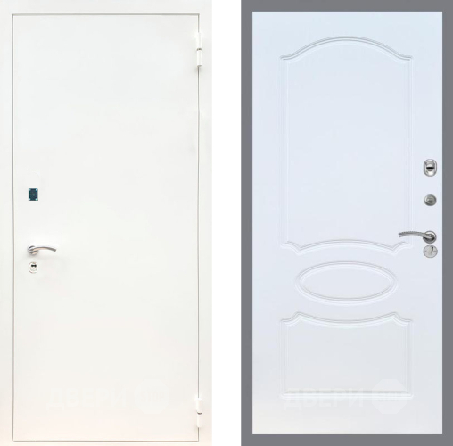 Входная металлическая Дверь Рекс (REX) 1А Белая шагрень FL-128 Белый ясень в Черноголовке
