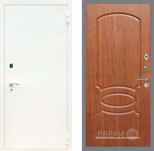 Входная металлическая Дверь Рекс (REX) 1А Белая шагрень FL-128 Морёная берёза в Черноголовке