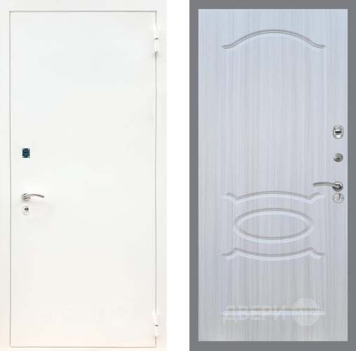 Входная металлическая Дверь Рекс (REX) 1А Белая шагрень FL-128 Сандал белый в Черноголовке