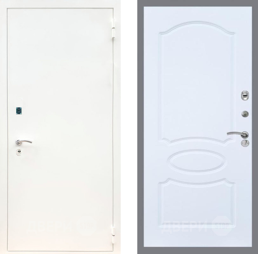 Входная металлическая Дверь Рекс (REX) 1А Белая шагрень FL-128 Силк Сноу в Черноголовке