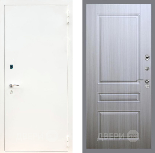 Входная металлическая Дверь Рекс (REX) 1А Белая шагрень FL-243 Сандал белый в Черноголовке